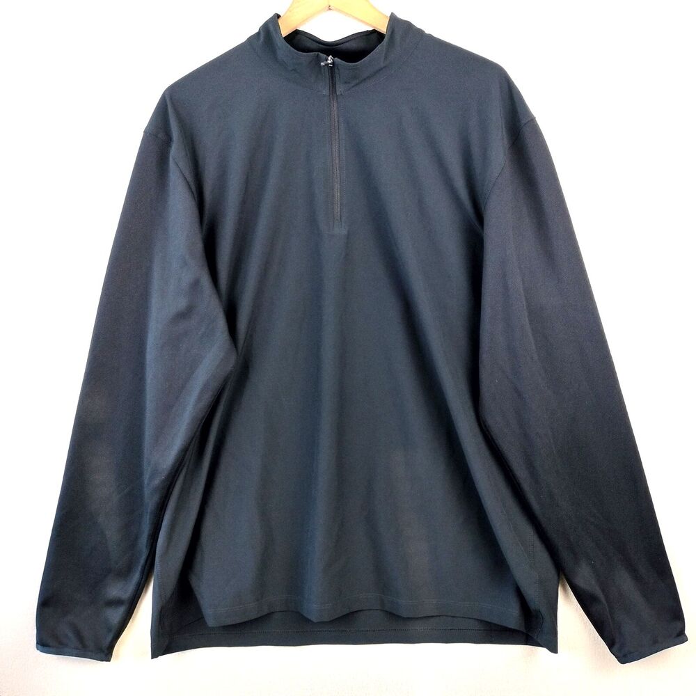 Nike Golf Jacket Mens XL Black 1/2 Zip Performance Stretch Fabric Mix Cover-Up